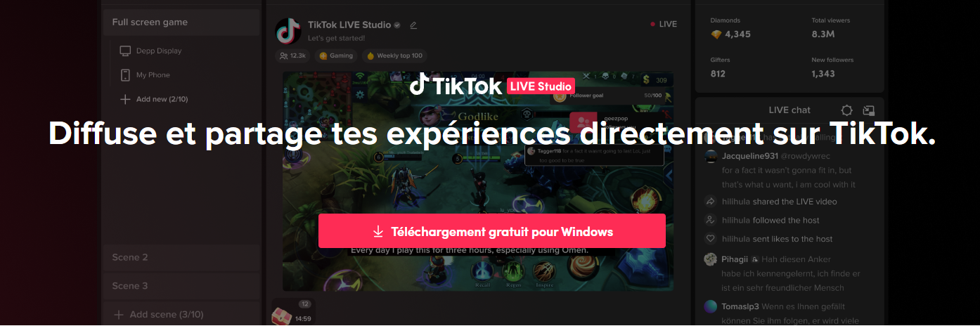 Photo de la page de téléchargement de tiktok live sutdio 